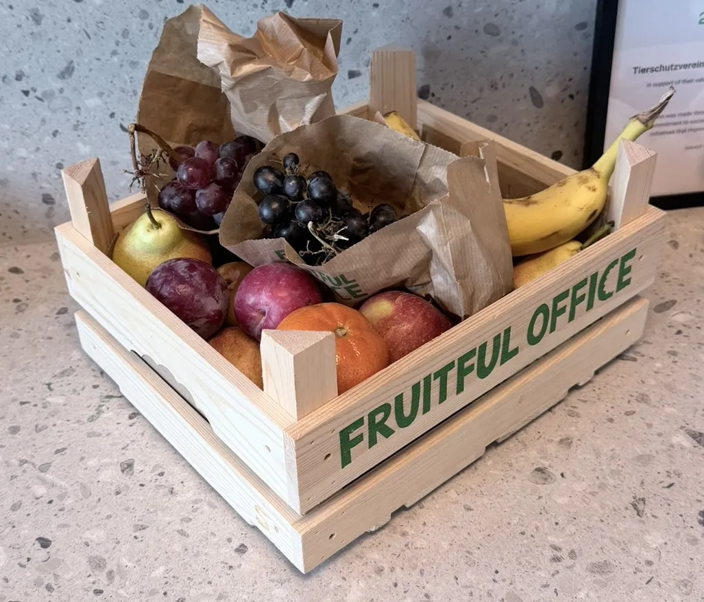 Having a fruit basket in the office makes work sweeter.